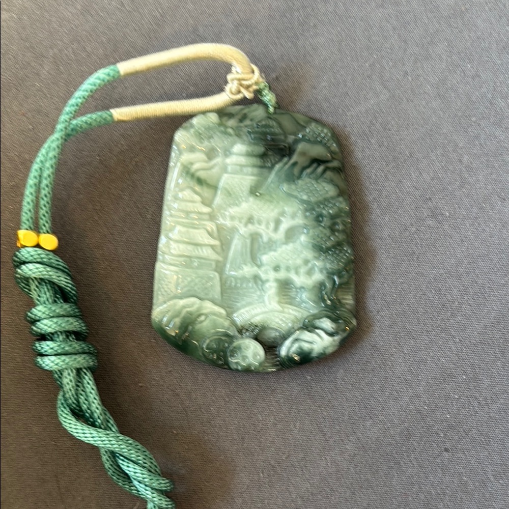 Serene Landscape Jade Pendant Necklace